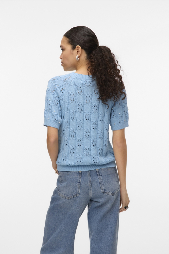 VMPRECIOUS 2/4 O-NECK PULLOVER 10328198 AIRY BLUE